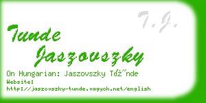 tunde jaszovszky business card